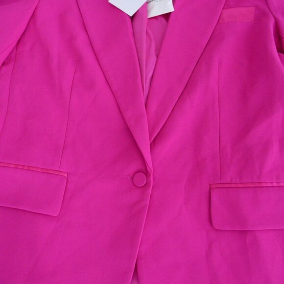 Generation Love New York Cori Hot Pink Single Button Tuxedo Blazer L - Picture 7 of 14